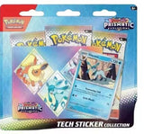 Pokemon Scarlet & Violet SV8.5 – Prismatic Evolution Tech Sticker Kollektion 3-Pack Booster (englisch)