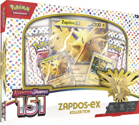 Pokemon Karmesin & Purpur 151 KP 3.5 Zapdos EX Box Oversized Card (deutsch)