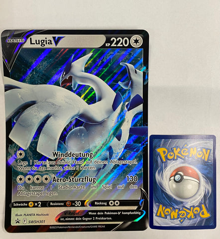 Pokemon Blackstar Promo Lugia V XXL-Karte SWSH301 Deutsch