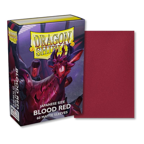 Dragon Shield - 60 Japanese Size Dual Sleeves - Matte Blood Red