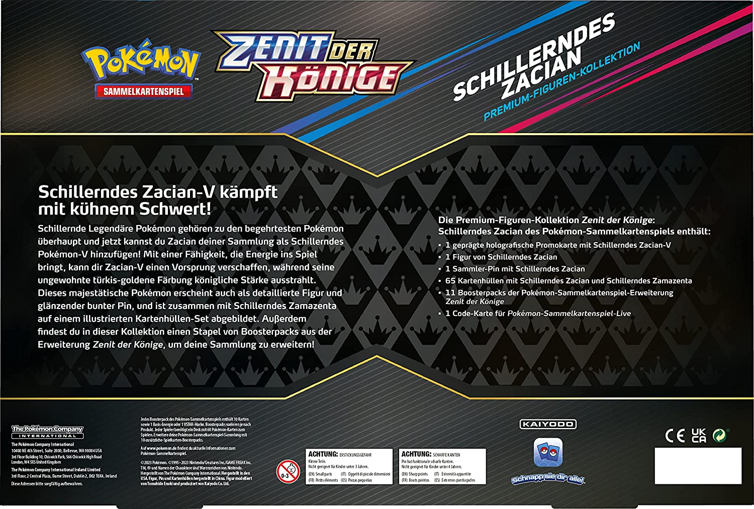 Pokemon Zenit der Könige Schillerndes Zacian Premium-Figuren-Kollektion (deutsch)