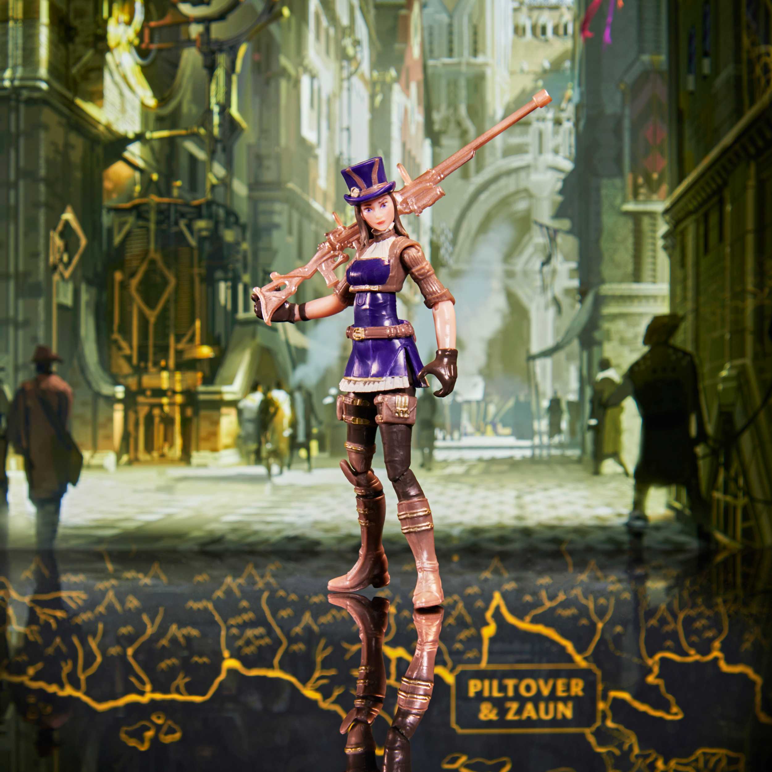 League of Legends, Dual Cities Pack / Exclusive Jinx, Heimerdinger, Vi, Caitlyn und Ekko, 10,2 cm Sammelfiguren