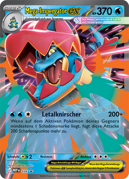 Pokemon Me2.5 Mega Entwicklung Erhabene Helden – Mega Impergator ex Kollektion (deutsch) *Vorbestellung
