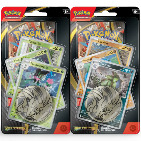 Pokemon TCG – Mega Evolution Premium Blister (1-Pack): Meowscarada oder Tyranitar (Englisch) *Vorbestellung 10.10.25