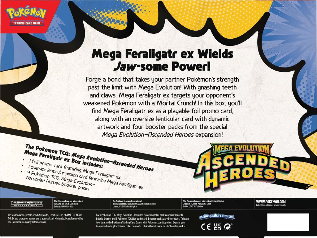 Pokemon ME2.5 Mega Evolution – Ascended Heroes – Mega Feraligatr ex Box (englisch)