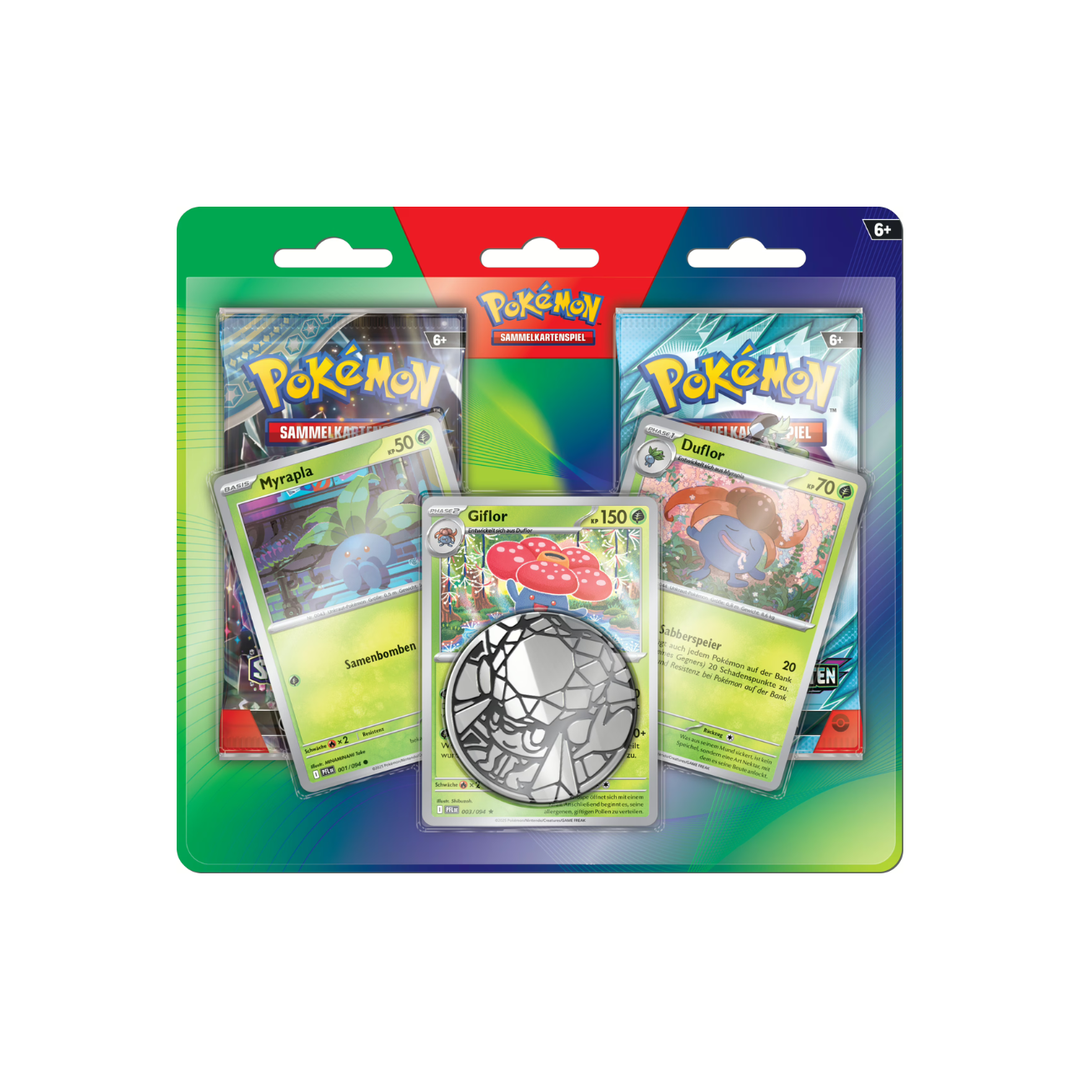 Pokémon Aufgewerteter 2er-Pack-Blister – Myrapla, Duflor & Giflor (deutsch)