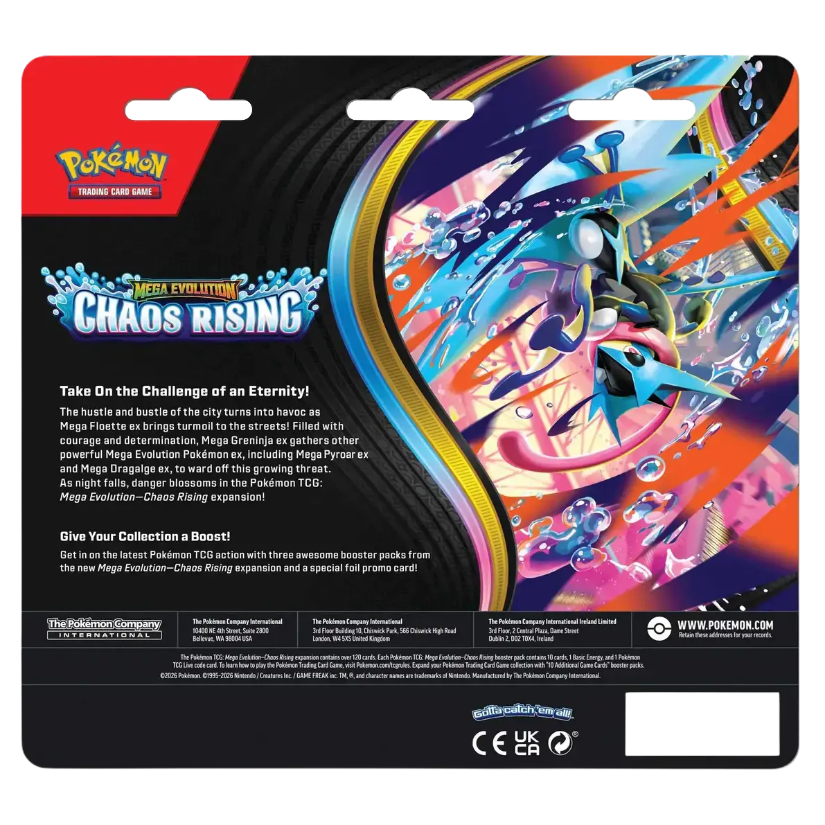 Pokemon ME04 Mega Evolution Rising Chaos - 3-Pack Blister (englisch) *Vorbestellung