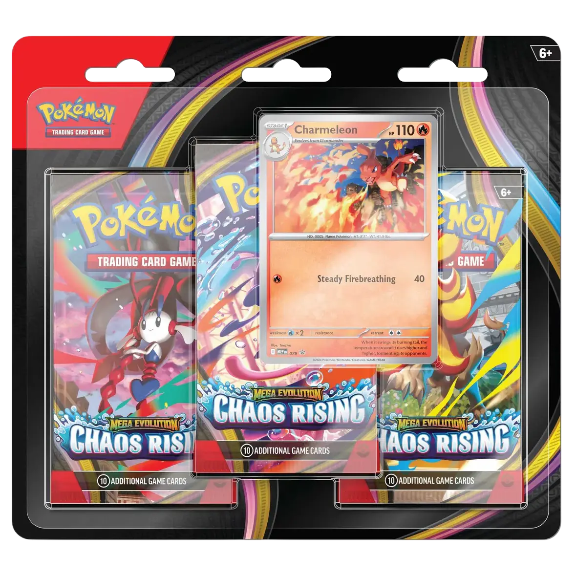 Pokemon ME04 Mega Evolution Rising Chaos - 3-Pack Blister (englisch) *Vorbestellung