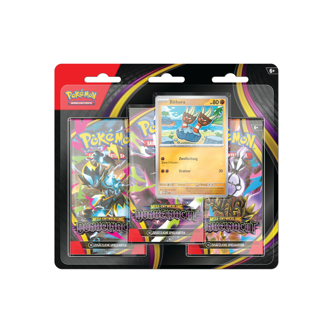 Pokémon Mega-Entwicklung – Dunkelnacht (ME05) – 3er-Booster-Blister (deutsch) *Vorbestellung