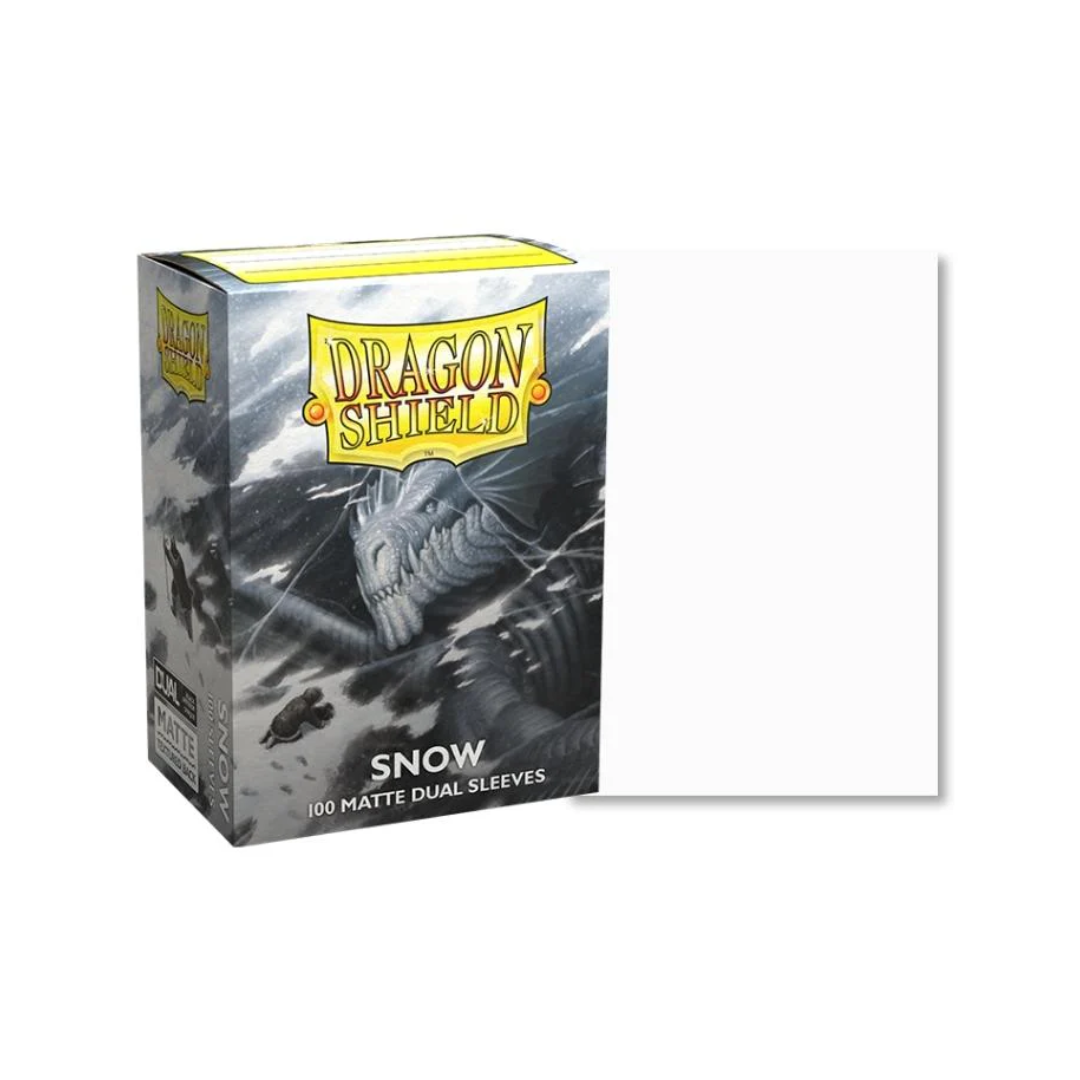 Dragon Shield - 100 Standard Size Matte Dual Card Sleeves - Snow
