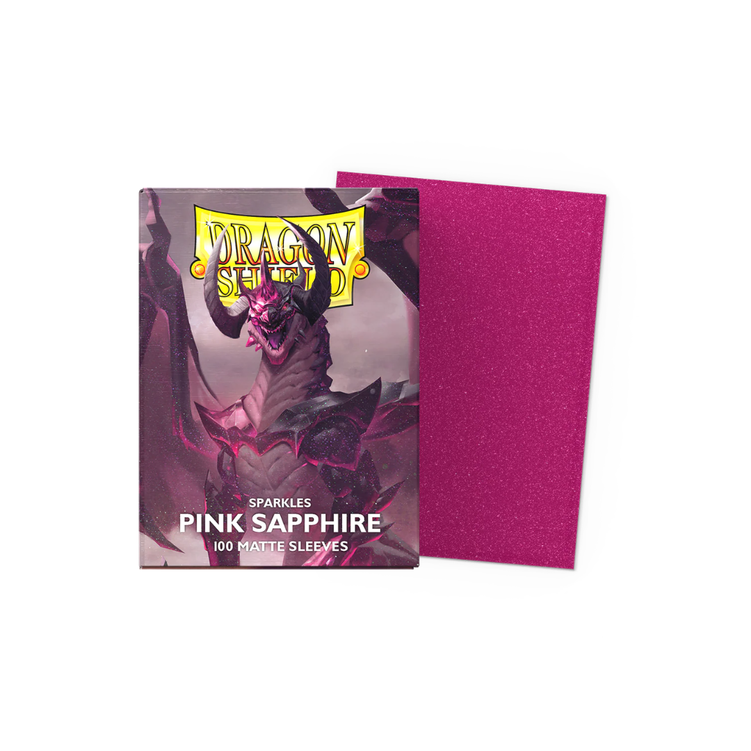 Dragon Shield - 100 Standard Size Card Sparkles Sleeves - Pink Sapphire Matte