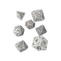 Q-Workshop Tribal Dice Set – Pearl & Brown (7 Würfel)
