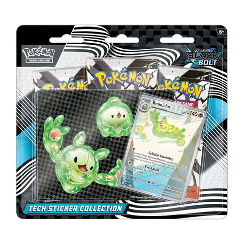 Pokemon TCG Scarlet & Violet 10.5 Black Bolt Tech Sticker Blister Pack – 3 Packs (englisch)