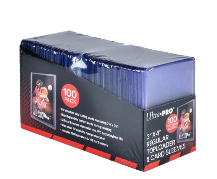 Ultra Pro 3"x4" Regular Toploader + Soft Sleeves (100ct)