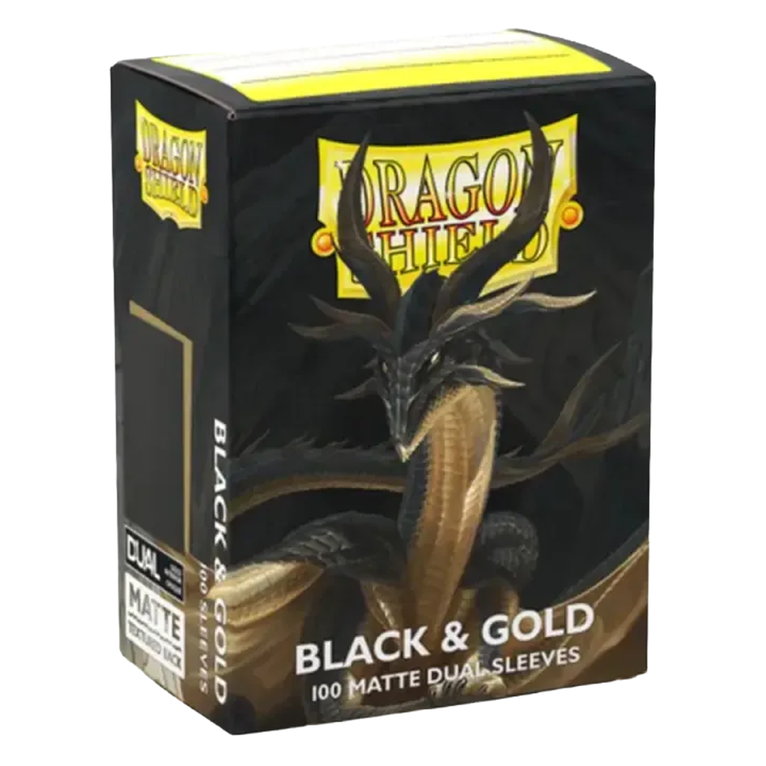 Dragon Shield Matte Dual Black & Gold Standard Size Sleeves (100 Stück)