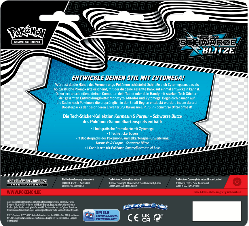 Pokemon Karmesin & Purpur – KP10.5 Schwarze Blitze Tech-Sticker-Kollektion (Deutsch)