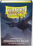 Dragon Shield - 60 Japanese Size Dual Sleeves - Matte BMidnight Blue