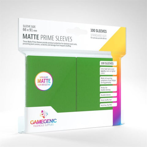 Gamegenic – Matte Prime Sleeves (100 Kartenhüllen, Standardgröße) - Grün
