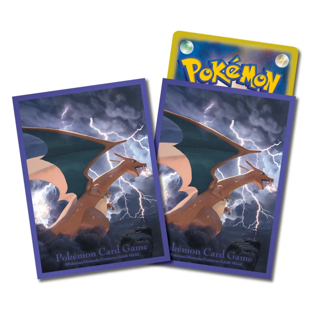 Pokemon Center Deck Shield Flying Charizard Lila 64 Sleeves