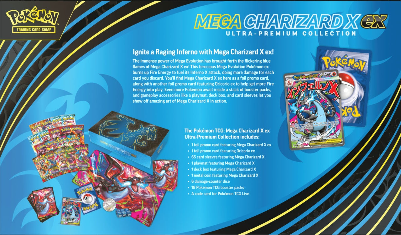 Pokemon ME02 Mega Evolution - Ultra-Premium-Collection – Mega-Charizard X-ex (Englisch)