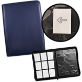 TCG Guru – 9er Pocket Binder Blau - Lederoptik (Ordner mit Reissverschluss)