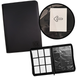 TCG Guru – 9er Pocket Binder Schwarz - Lederoptik (Ordner mit Reissverschluss)