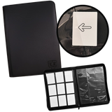 TCG Guru – 9er Pocket Binder Schwarz - Lederoptik (Ordner mit Reissverschluss)