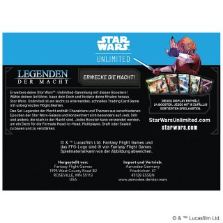Star Wars: Unlimited – Legenden der Macht Booster-Display (Deutsch)
