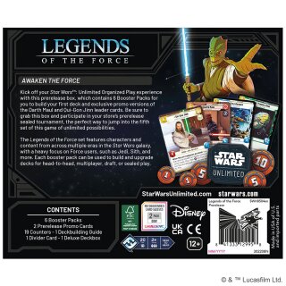 Star Wars: Unlimited – Legends of the Force Pre-Release Kit (Englisch)