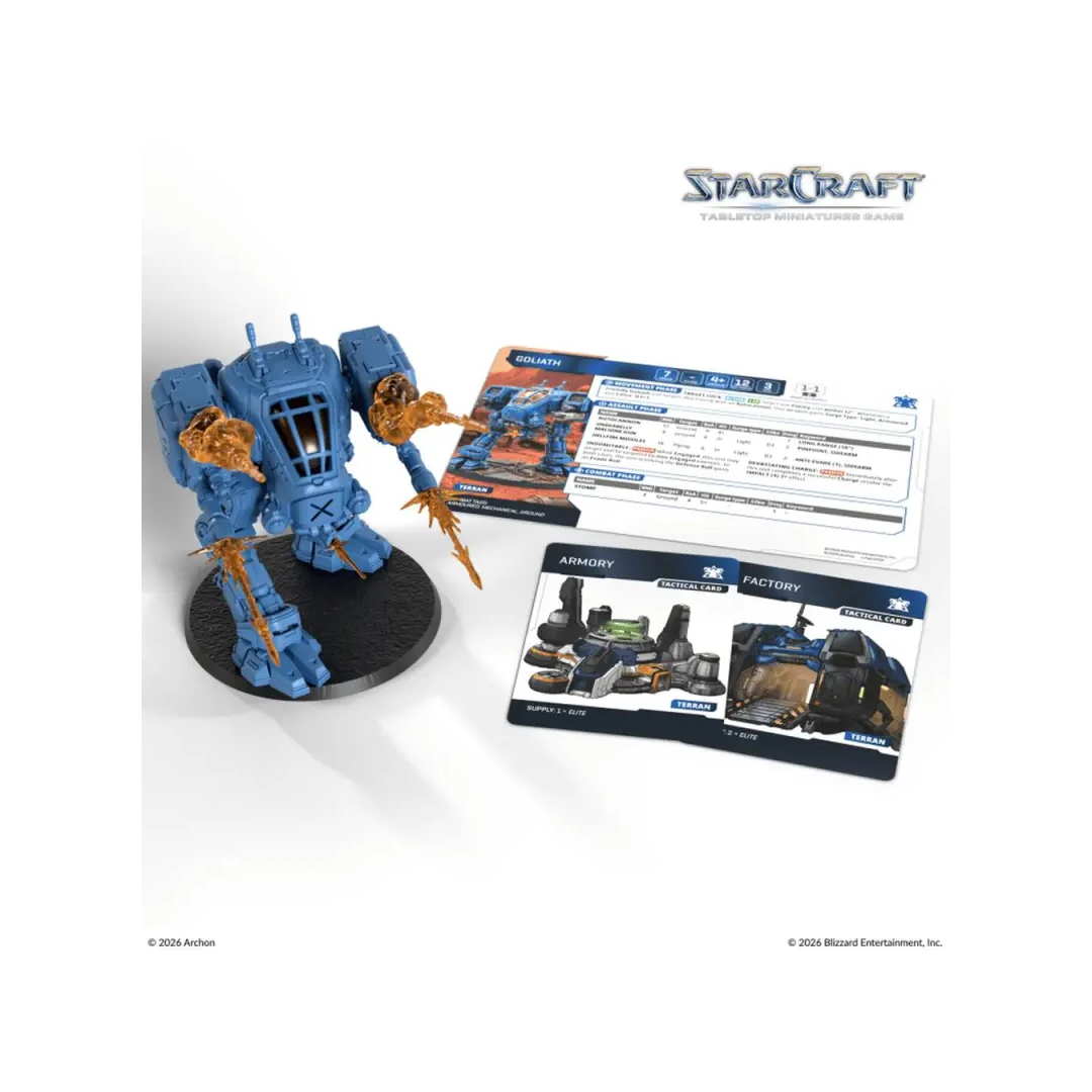 StarCraft TMG Terran Goliath Miniatur mit Karten