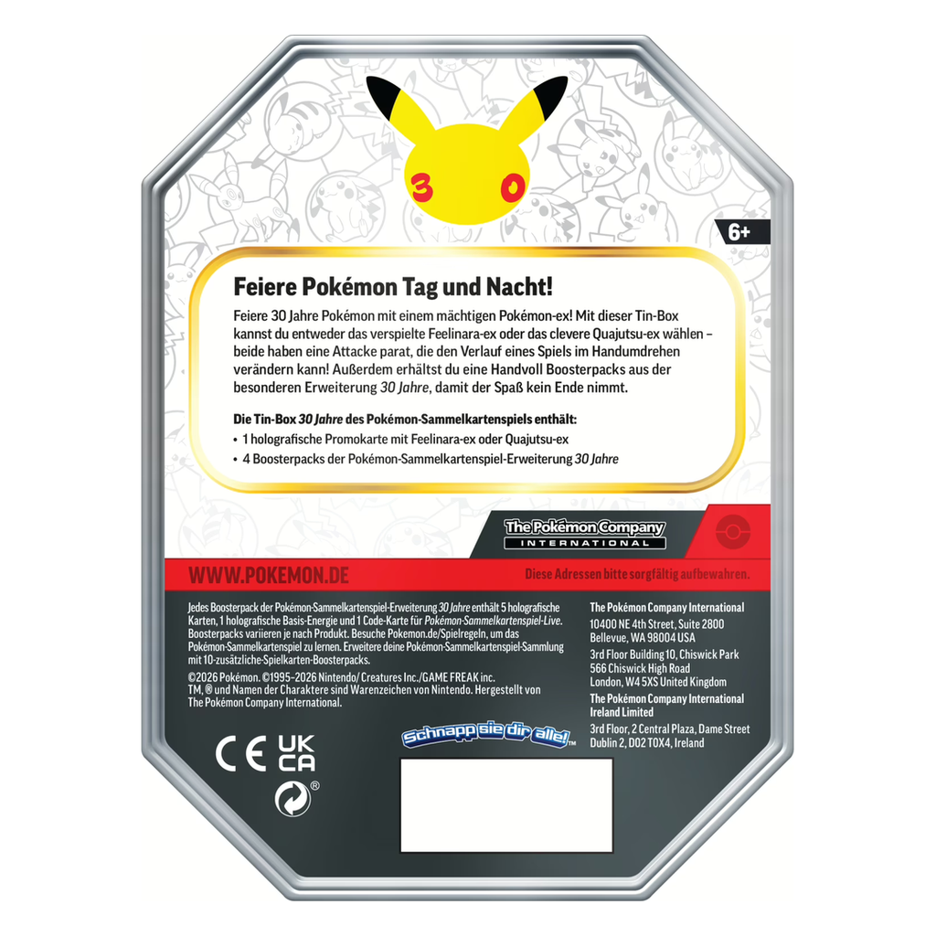 Pokémon 30 Jahre – Tin-Box #1 Tag: Feelinara-ex (deutsch) *Vorbestellung