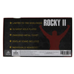 Rocky II Apollo Creed 24K Gold Plated Limited Edition Fight Ticket