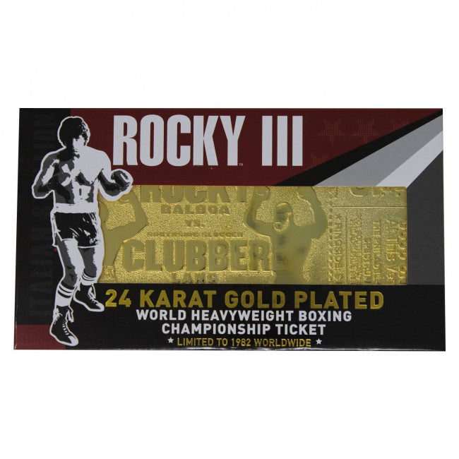 Rocky III Clubber Lang 24K Gold Plated Limited Edition Fight Ticket