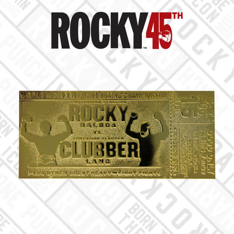 Rocky III Clubber Lang 24K Gold Plated Limited Edition Fight Ticket